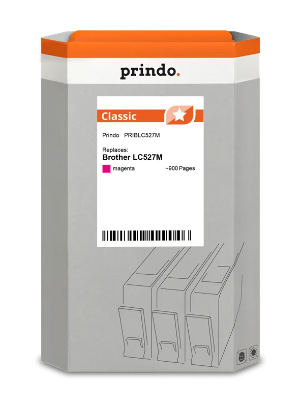 Prindo Classic Druckerpatrone kompatibel mit Brother LC527M Magenta