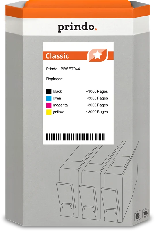 Prindo Classic Multipack kompatibel mit Epson T944 Schwarz/Cyan/Magenta/Gelb