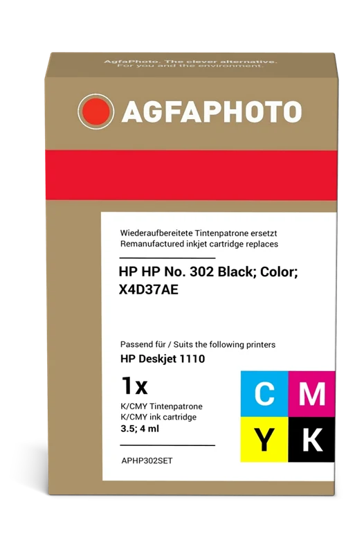 Agfa Photo Multipack kompatibel mit HP 302 Multipack Schwarz/mehrere Farben