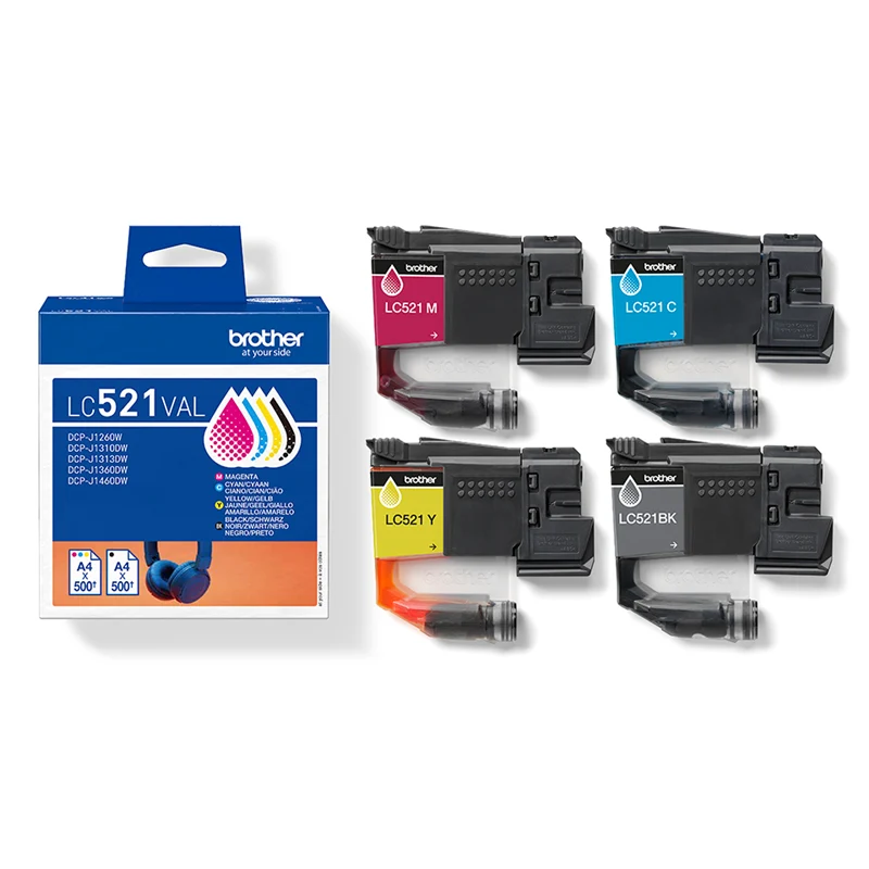 Brother LC521VAL Multipack Schwarz/Cyan/Magenta/Gelb