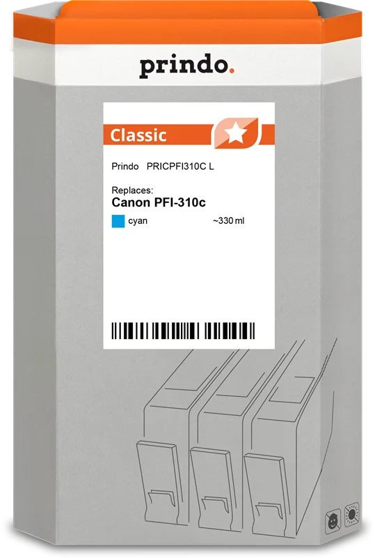 Prindo Classic L Druckerpatrone kompatibel mit Canon PFI-310c Cyan