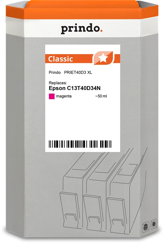 Prindo Classic XL Druckerpatrone kompatibel mit Epson T40D340 Magenta