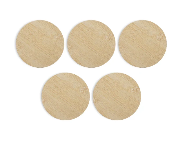 AlgoLaser Round Bamboo Coaster 5 Stück
