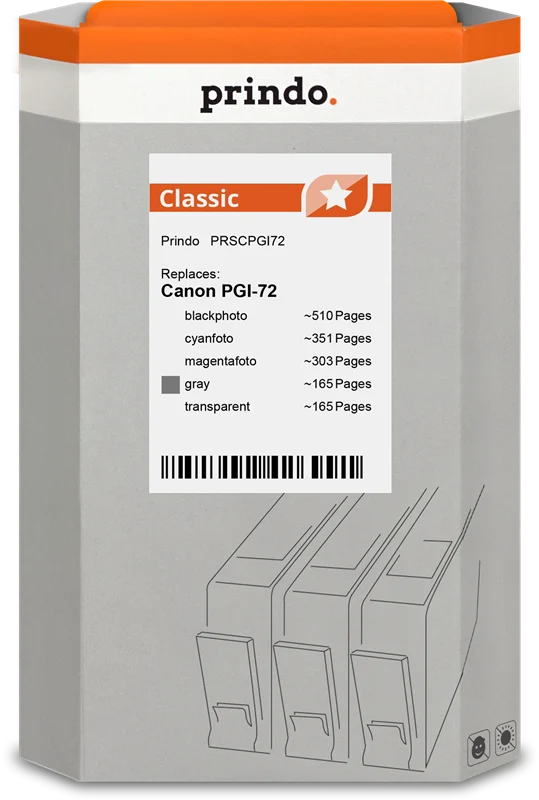 Prindo Classic Multipack kompatibel mit Canon PGI-72 Multipack 5-farbig (PBK/GY/PM/PC/CO)