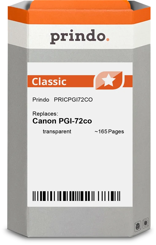 Prindo Classic Druckerpatrone kompatibel mit Canon PGI-72co Transparent