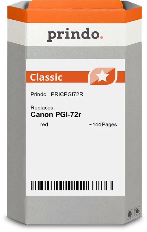 Prindo Classic Druckerpatrone kompatibel mit Canon PGI-72r Rot