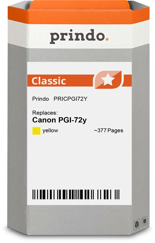 Prindo Classic Druckerpatrone kompatibel mit Canon PGI-72y Gelb