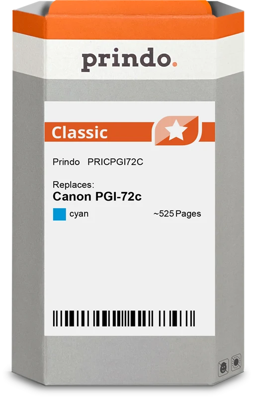 Prindo Classic Druckerpatrone kompatibel mit Canon PGI-72c Cyan