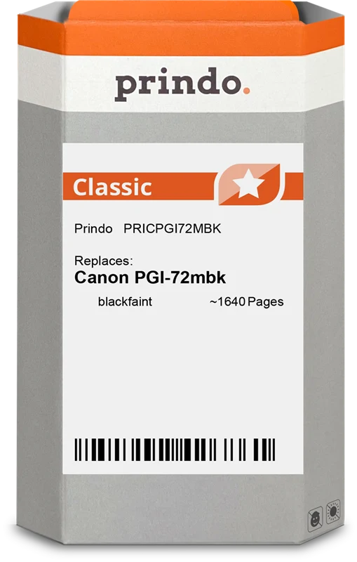 Prindo Classic Druckerpatrone kompatibel mit Canon PGI-72mbk SchwarzMatt