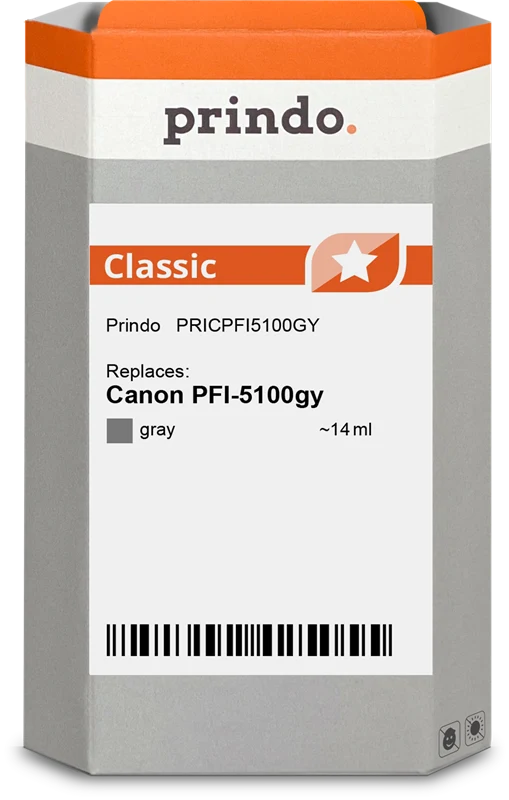 Prindo Classic Druckerpatrone kompatibel mit Canon PFI-5100gy Grau