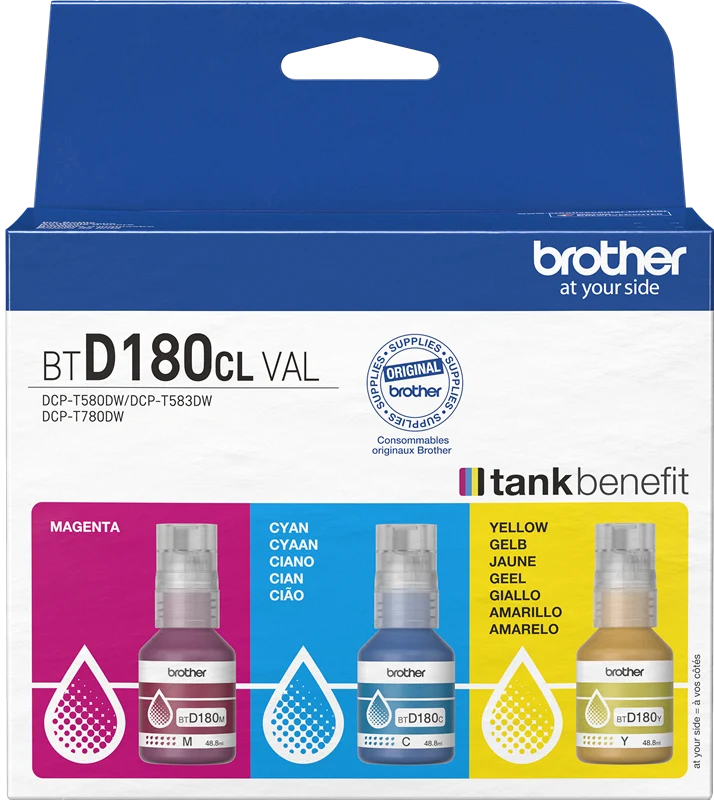 Brother BTD180CLVAL Multipack Cyan/Magenta/Gelb