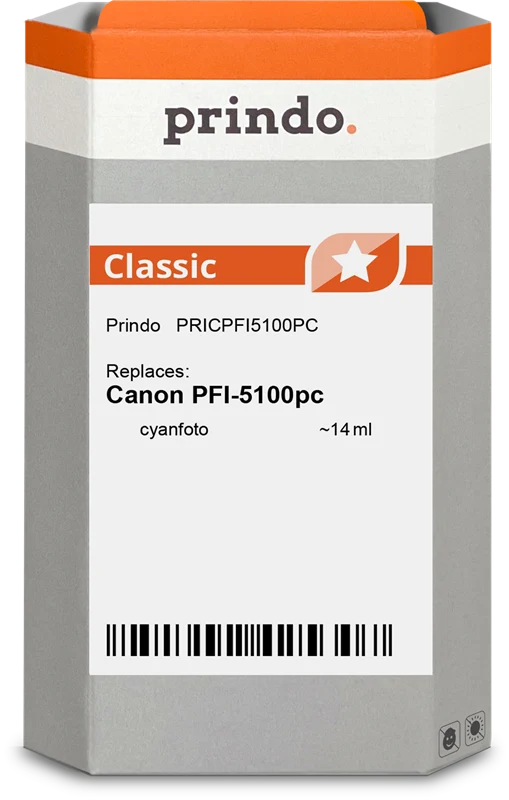 Prindo Classic Druckerpatrone kompatibel mit Canon PFI-5100pc Photo Cyan