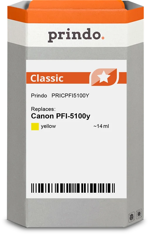 Prindo Classic Druckerpatrone kompatibel mit Canon PFI-5100y Gelb