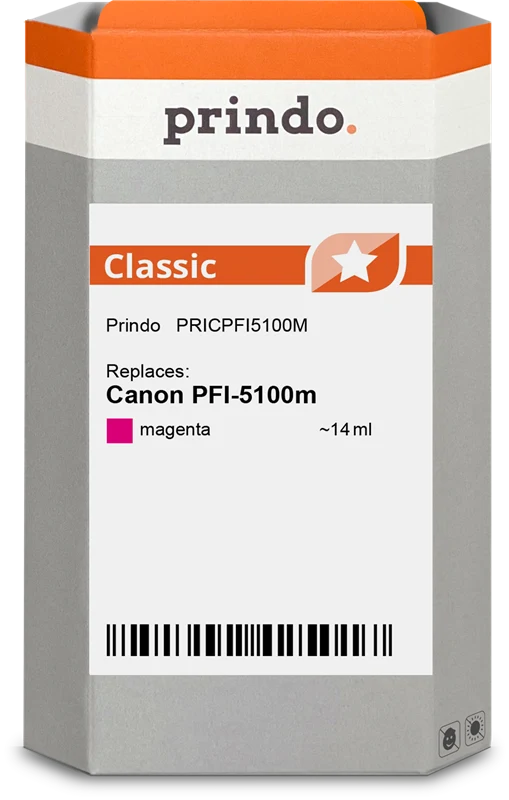 Prindo Classic Druckerpatrone kompatibel mit Canon PFI-5100m Magenta