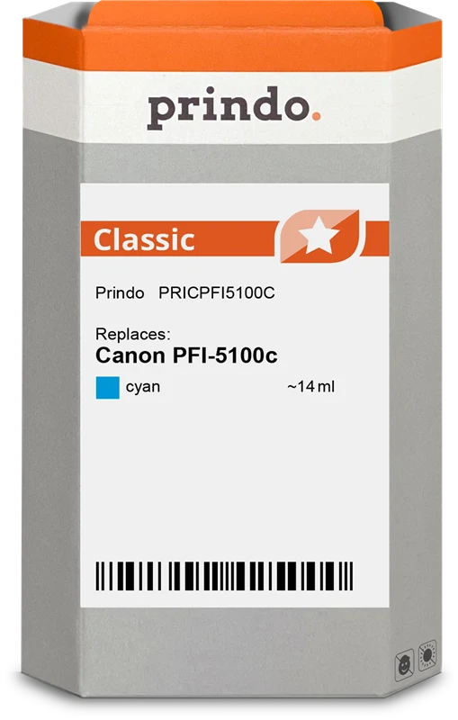 Prindo Classic Druckerpatrone kompatibel mit Canon PFI-5100c Cyan
