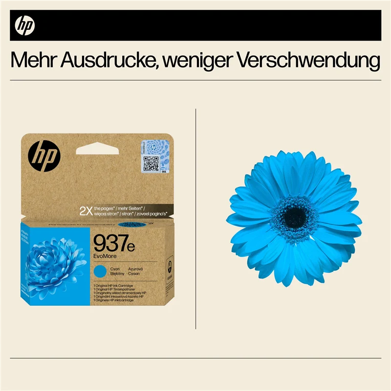 HP 937e Cyan Druckerpatrone 4S6W6NE