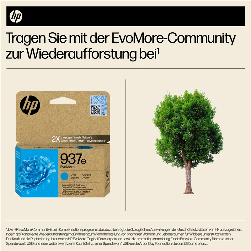 HP 937e Cyan Druckerpatrone 4S6W6NE
