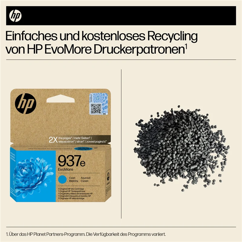HP 937e Cyan Druckerpatrone 4S6W6NE
