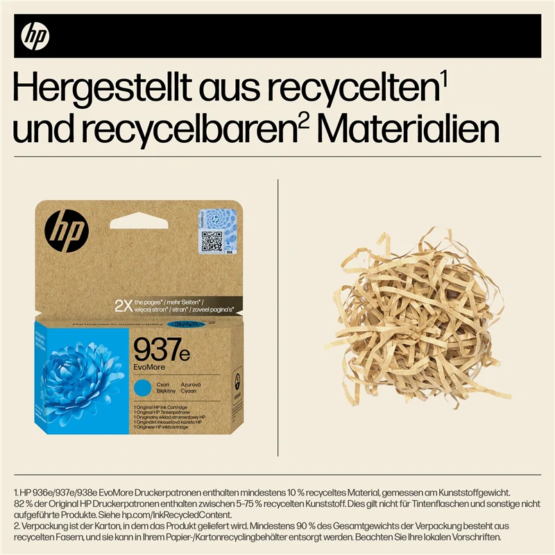 HP 937e Cyan Druckerpatrone 4S6W6NE