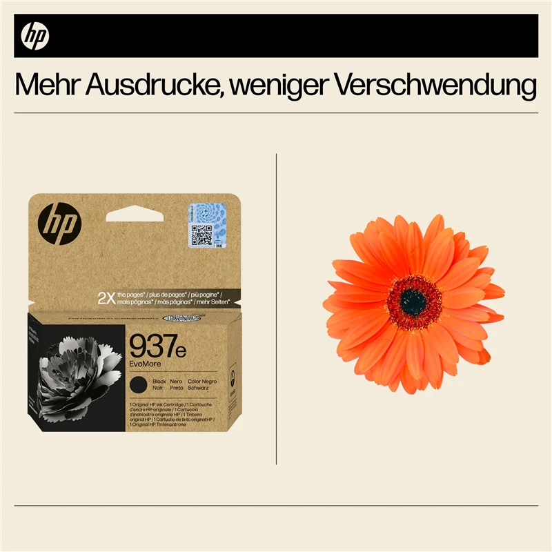HP 937e Schwarz Druckerpatrone 4S6W9NE