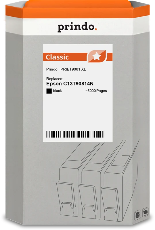 Prindo Classic XL Druckerpatrone kompatibel mit Epson T9081 XL Schwarz