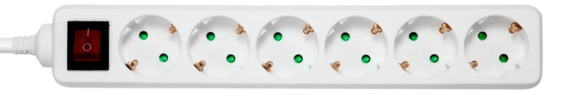 Deltaco 6 Socket Power Strip
