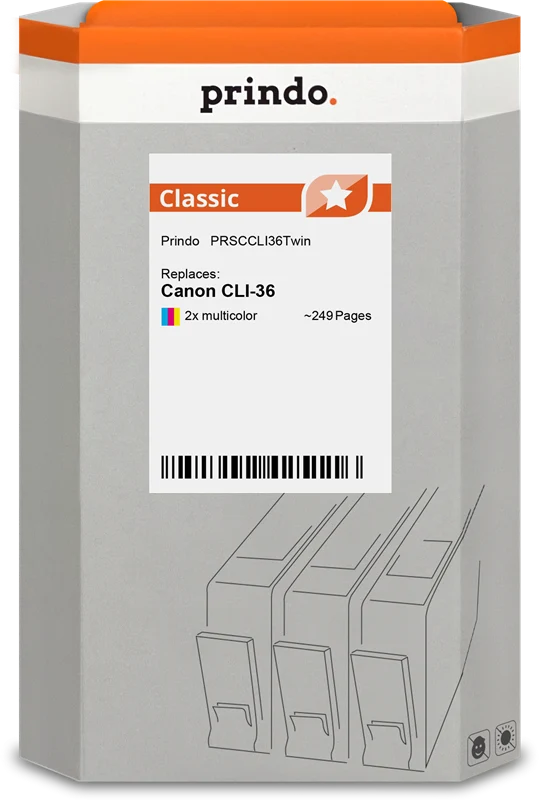Prindo Classic Multipack kompatibel mit Canon CLI-36 Multipack mehrere Farben