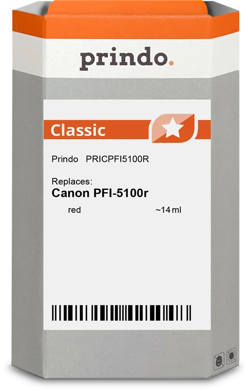 Prindo Classic Druckerpatrone kompatibel mit Canon PFI-5100r Rot