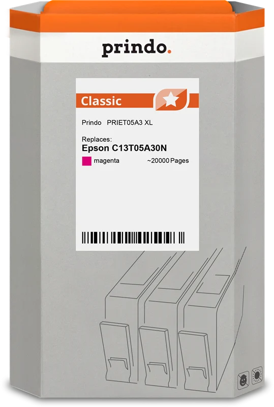 Prindo Classic XL Druckerpatrone kompatibel mit Epson T05A3 XL Magenta