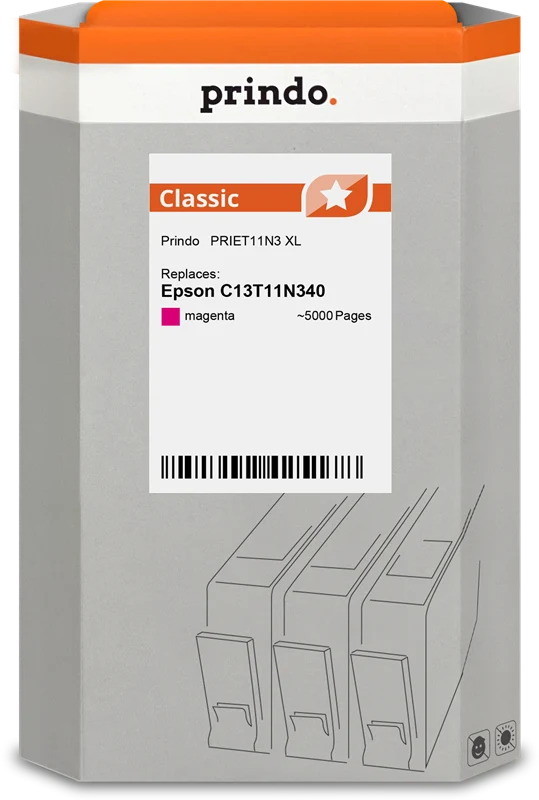 Prindo Classic XL Druckerpatrone kompatibel mit Epson T11N3 XL Magenta