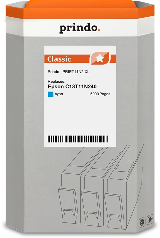 Prindo Classic XL Druckerpatrone kompatibel mit Epson T11N2 XL Cyan