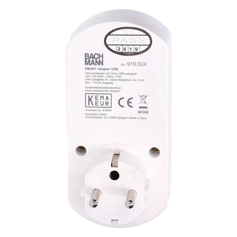 Bachmann SMART Adapter mit 2-fach USB-Charger