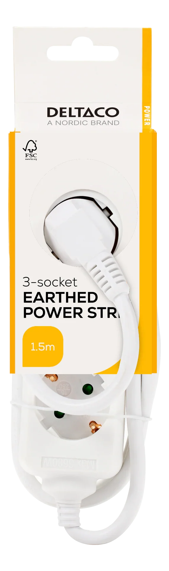 Deltaco GT-0303 Steckdosenleiste 3-fach, 1,5 m