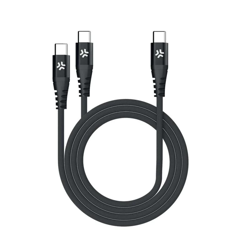 Celly 100W USB-C auf 2x USB-C Kabel 1m, schwarz