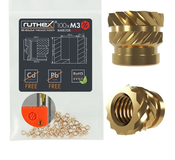 Ruthex M3 Gewindeeinsätze Rx-M3x5x4 – 100 Stück