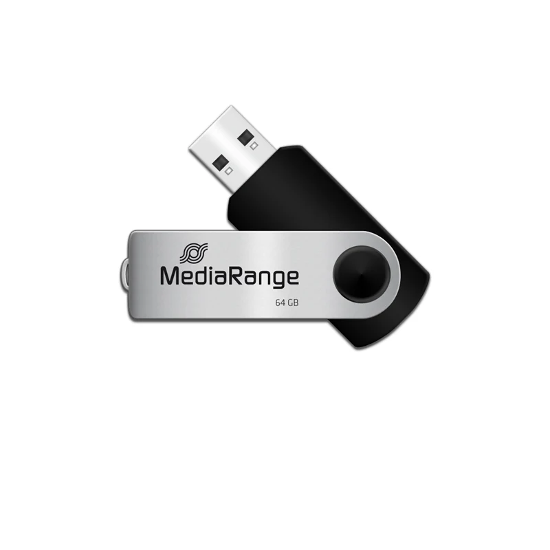 MediaRange USB Speicherstick 64GB Schwarz / Silber