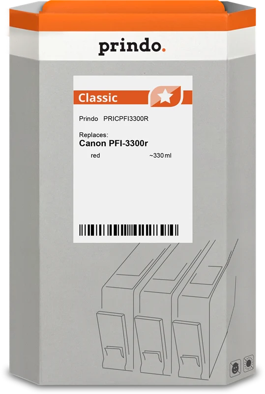 Prindo Classic XL Druckerpatrone kompatibel mit Canon PFI-3300r Rot