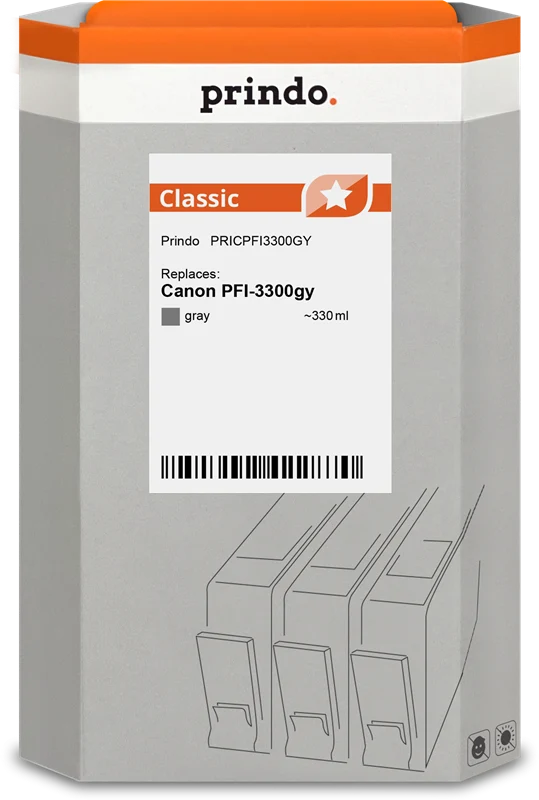 Prindo Classic XL Druckerpatrone kompatibel mit Canon PFI-3300gy Grau