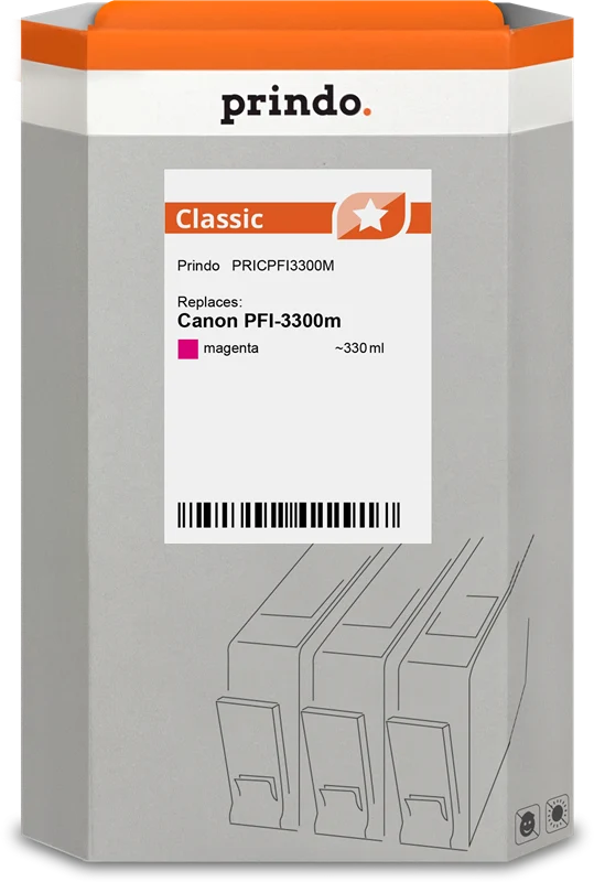 Prindo Classic XL Druckerpatrone kompatibel mit Canon PFI-3300m Magenta