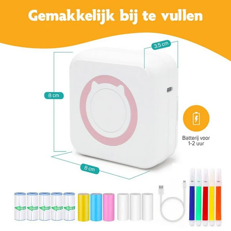 Pora&co Mini-Drucker für das Handy, rosa