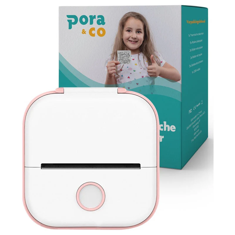 Pora&co Mini-Thermofotodrucker für Smartphone, rosa