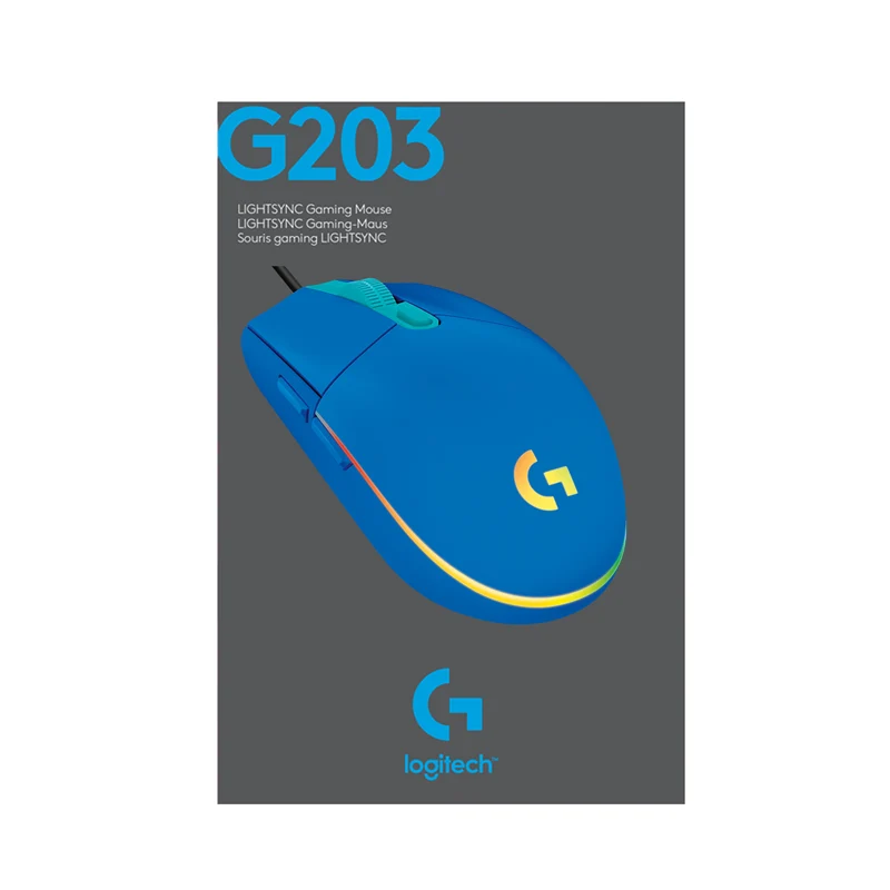 Logitech G203 LIGHTSYNC Gaming Maus Blau