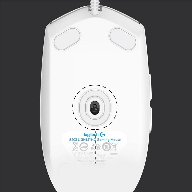 Logitech G203 LIGHTSYNC Gaming Maus Weiss