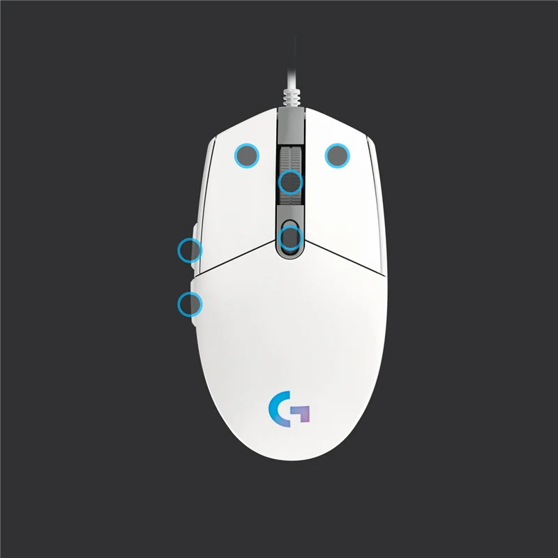Logitech G203 LIGHTSYNC Gaming Maus Weiss