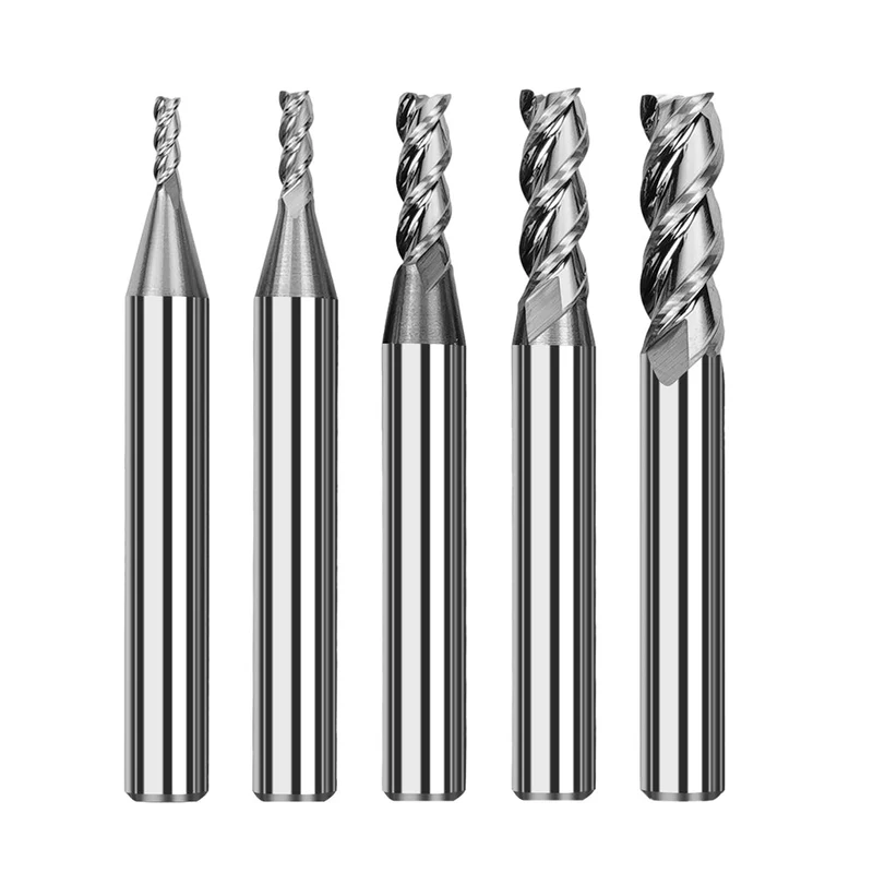 TwoTrees HRC55 3-Flute Wolframkarbid-Fräser (5er-Set)