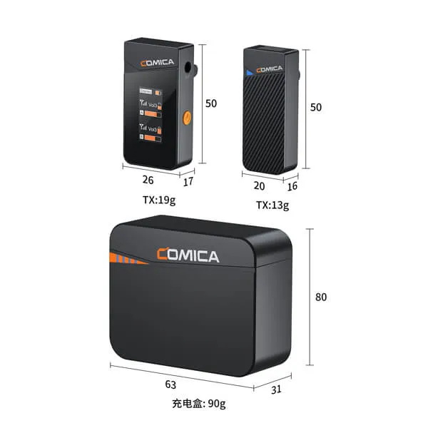 Comica 2.4G Mini Wireless Microphone - 2 Sender + Ladekoffer