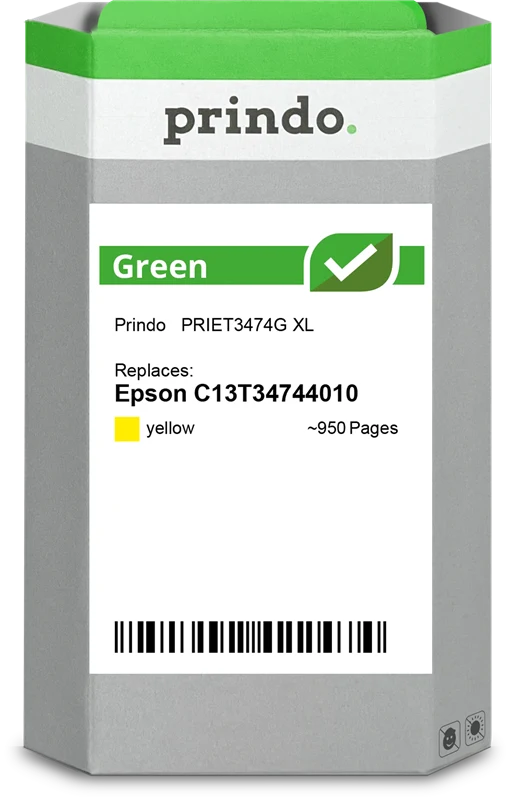 Prindo Green XL Druckerpatrone kompatibel mit Epson 34 XL Gelb