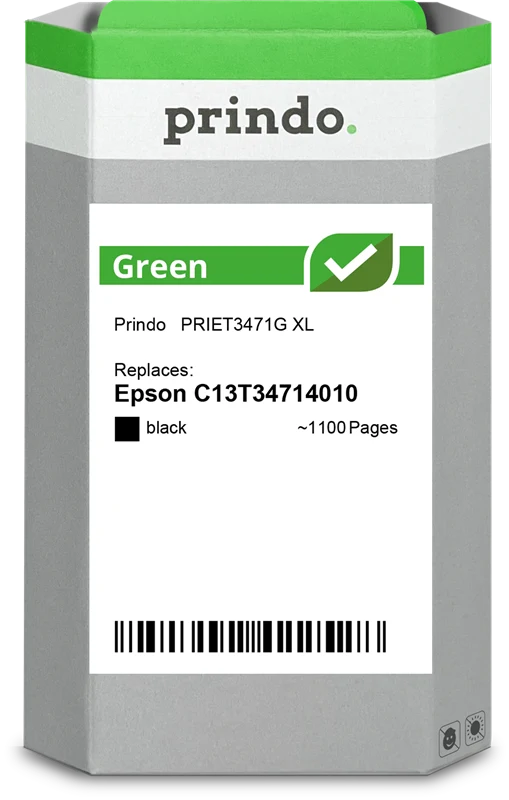 Prindo Green XL Druckerpatrone kompatibel mit Epson 34 XL Schwarz