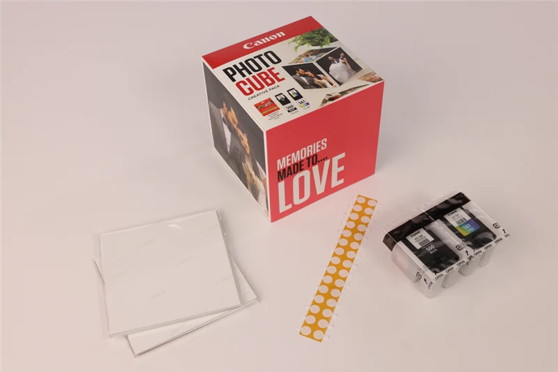 Canon PG-560+CL-561 Photo Cube Creat Schwarz / mehrere Farben Value Pack + 13x13 cm Fotopapier 40 Blatt