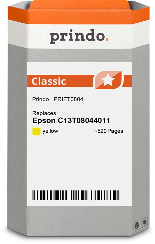 Prindo Classic Druckerpatrone kompatibel mit Epson T0804 Gelb